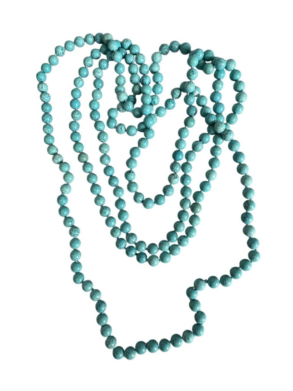 Carolyn Pollack Hand Knotted Turquoise 80" Infinity Wrap Necklace - Picture 4 of 9